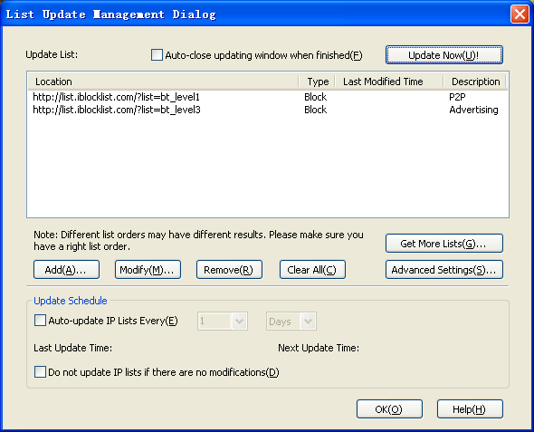 IP List management